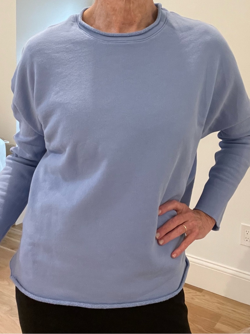 Frank & Eileen Light Blue Anna Luxury Crewneck Sweatshirt